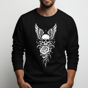 yaveddra winged skull unisex sweatshirt