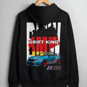 Yaveddra Bmw M5 Drift King Oversized Hoodie – premium luxury streetwear hoodie for BMW and drift car lovers, oversized fit, black cotton, price ₹1499