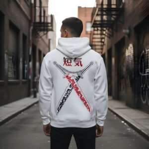 Japanese Katana Oversized Hoodie front view