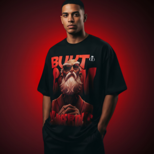 Oversized Graphic T-Shirt for Men India with Calm But Dangerous front DTF print