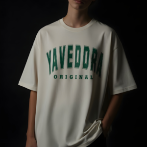Yaveddra Original Oversized T-Shirt front view off white 260 GSM