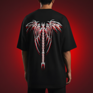 Spine Wing Graphic Oversized T-Shirt back print 240 GSM