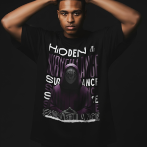 Oversized streetwear T-Shirt with hidden surveillance eye design by Yaveddra